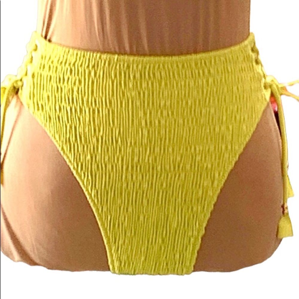 Santa Teresa Smocked High Waist Cheeky Swim Bottom Size M